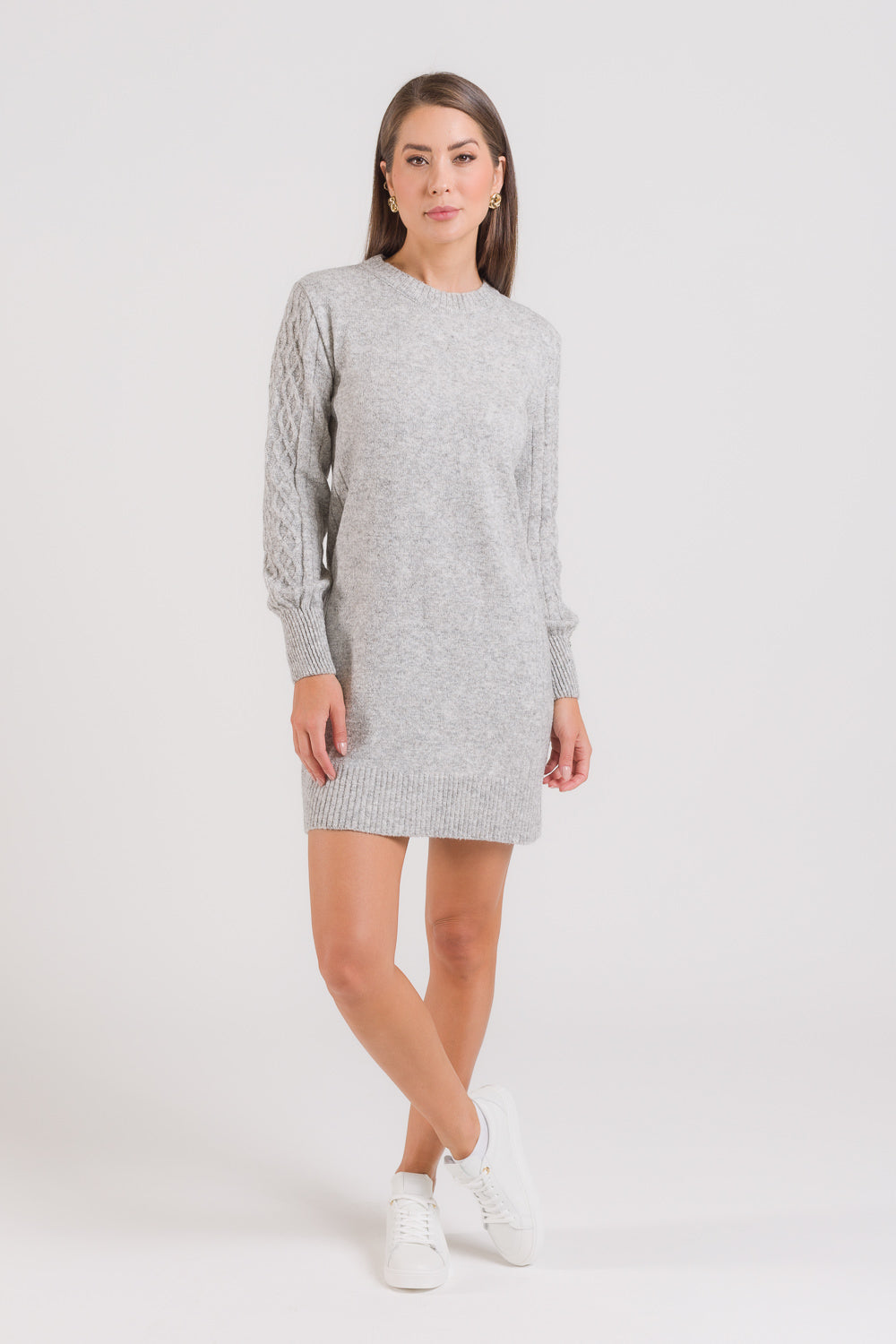 Vestido em Tricot com Manga Bufante - Vitória