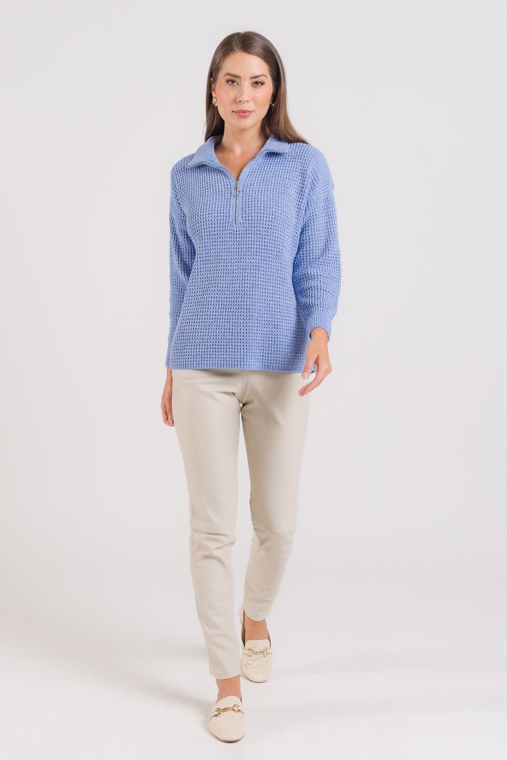 Blusa em Tricot Gola com Zíper - Michele