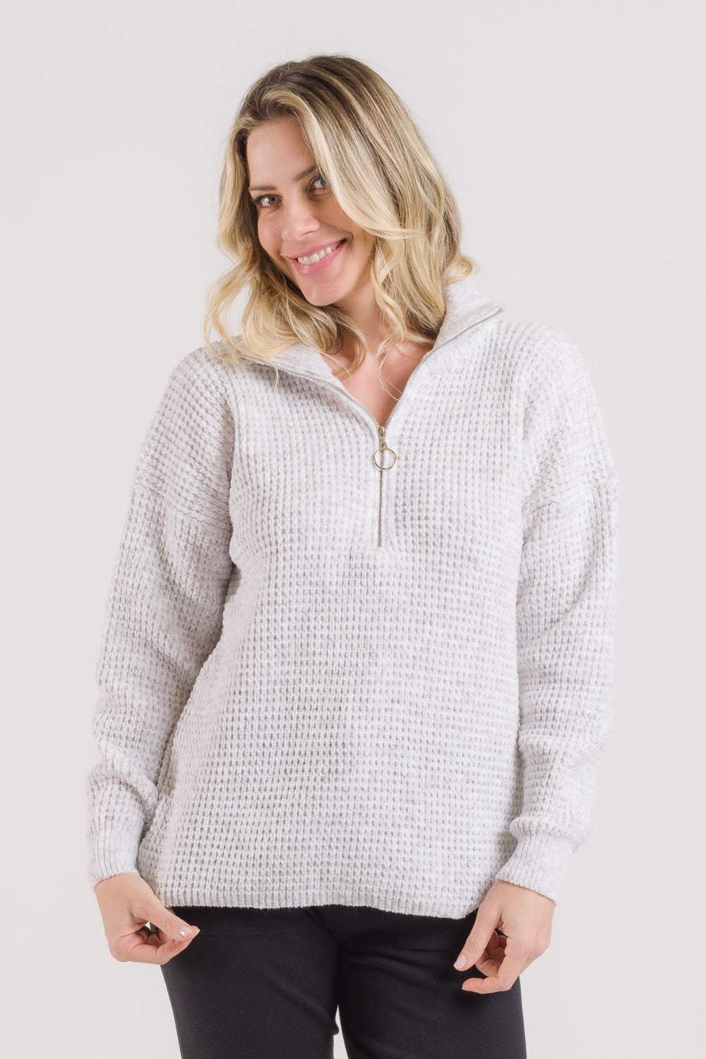 Blusa em Tricot Gola com Zíper - Michele