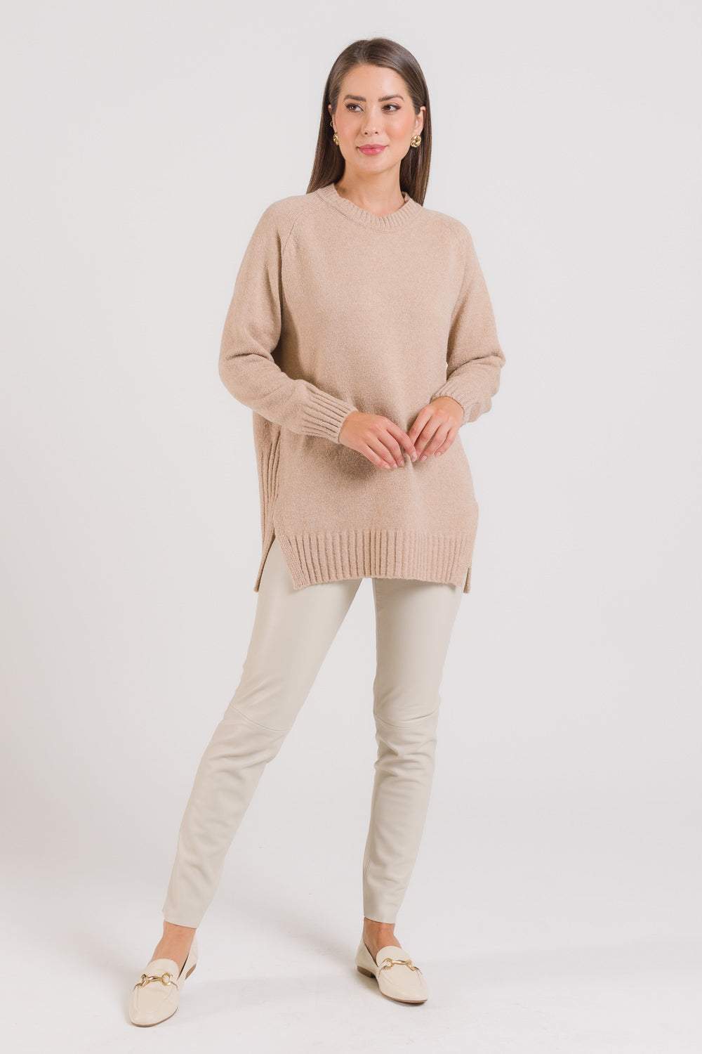 Maxi Pull em Tricot com Gola Removível - Mel