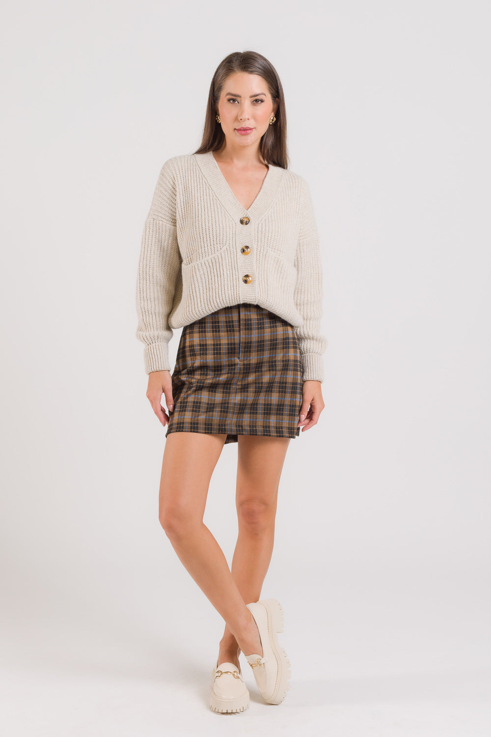 Casaco em Tricot com Bolsos - Olívia