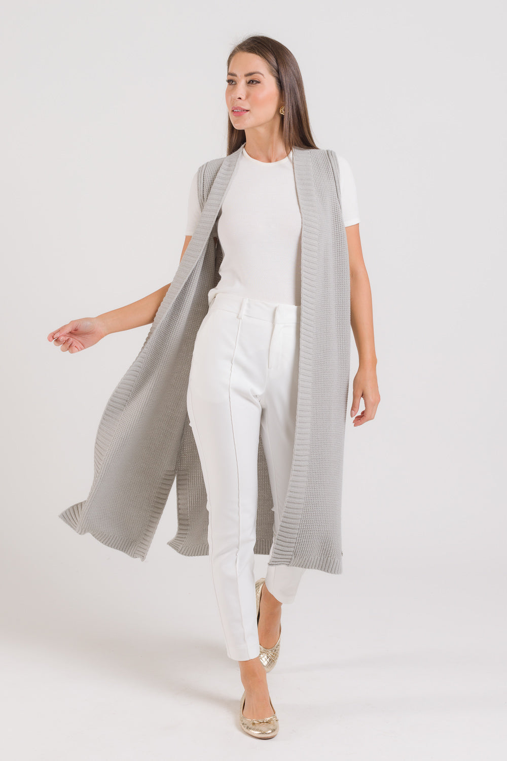 Colete em Tricot Longo - Glaucia