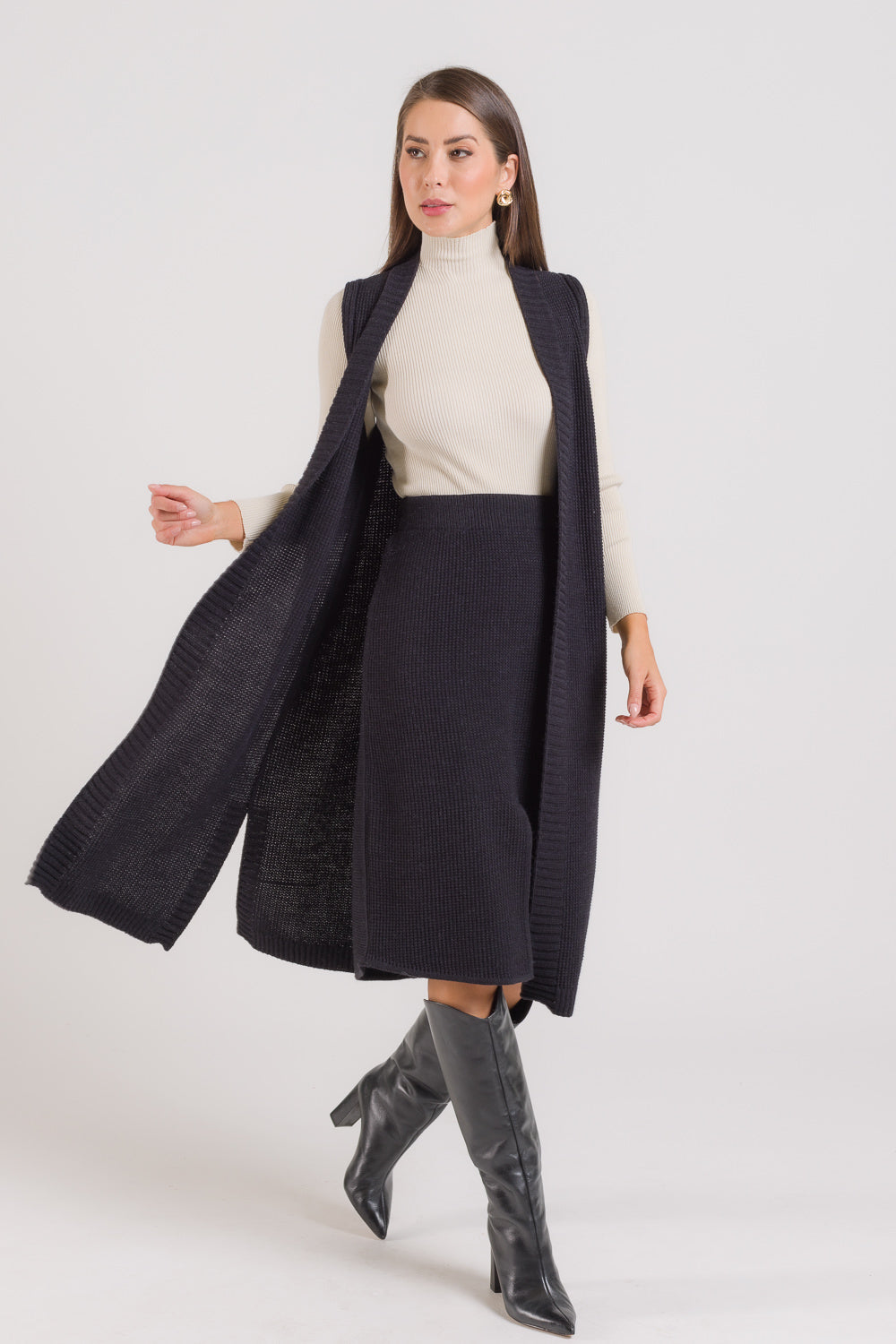 Colete em Tricot Longo - Glaucia