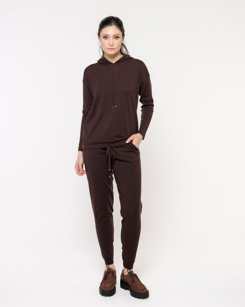 Blusa Tricot Capuz - Catarina com modelagem ampla, peça do conjunto Catarina