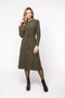 Vestido em Tricot Midi com Cinto - Diana com comprimento midi