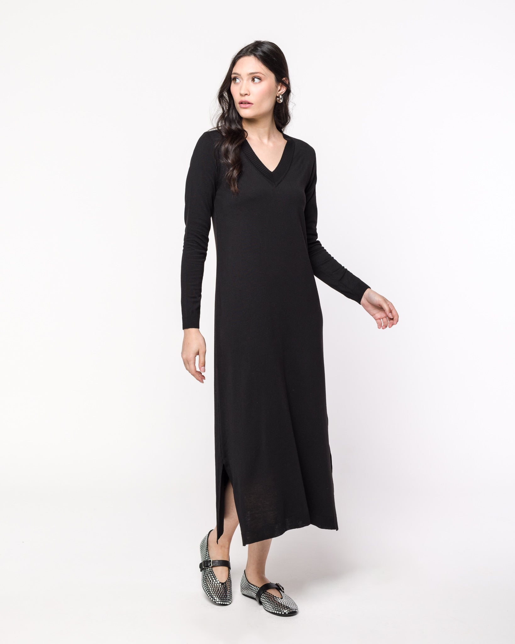 Vestido em Tricot Decote V - Tatiana