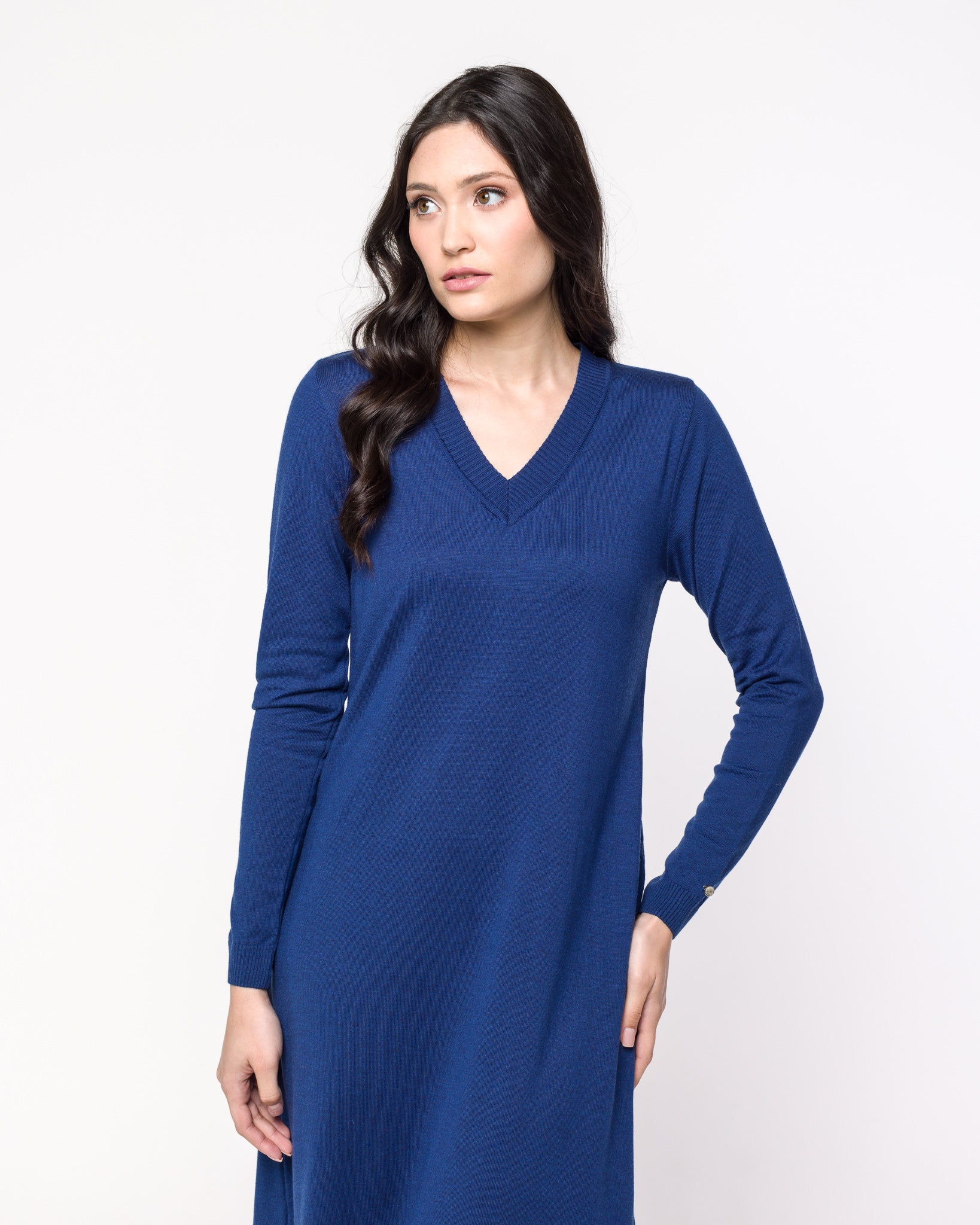 Vestido em Tricot Decote V - Tatiana