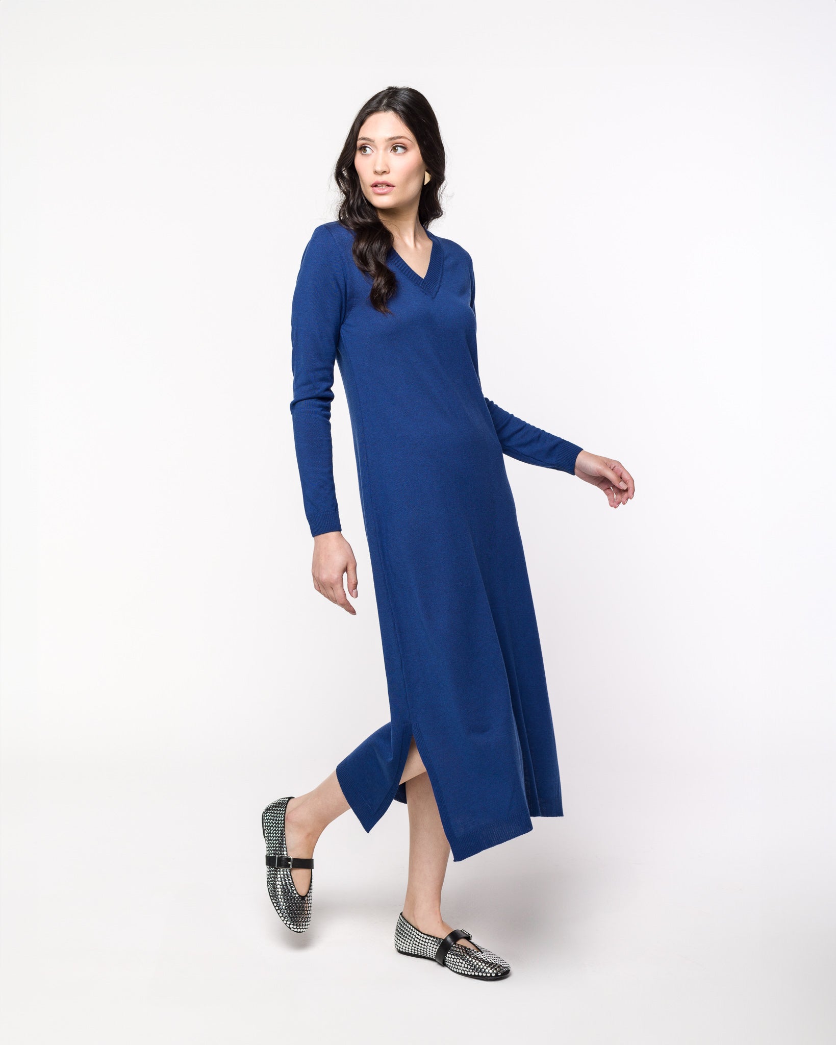 Vestido em Tricot Decote V - Tatiana