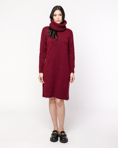 Vestido em Tricot - Laura com decote redondo e modelagem evasê