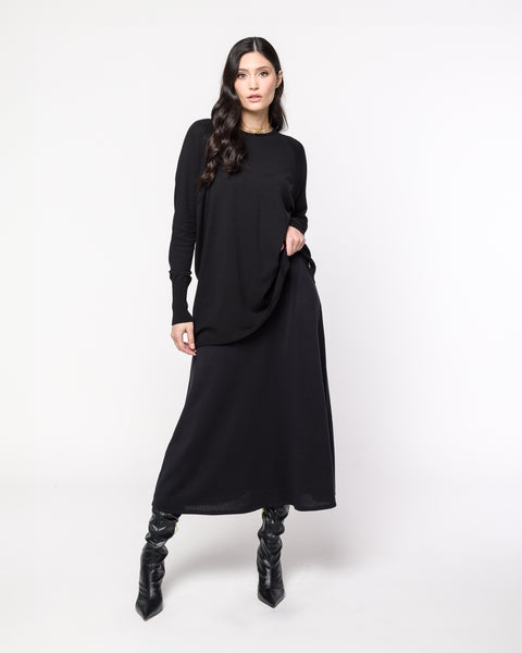 Saia em Tricot Evasê - Marina com modelagem evasê