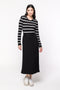 Blusa em Tricot Listrada - Lorena com decote redondo