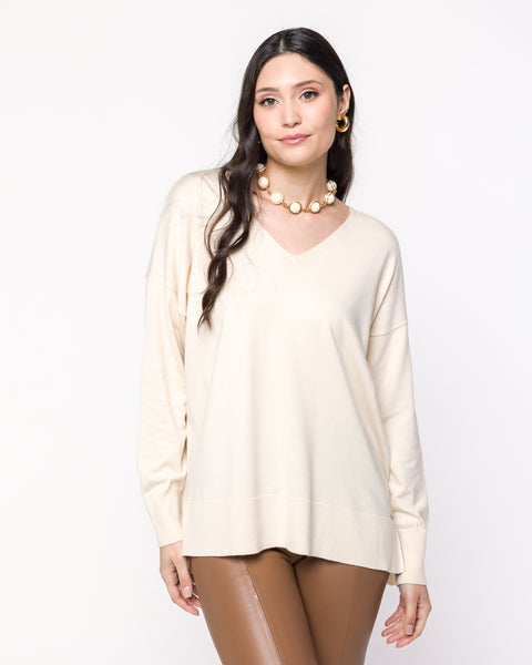 Blusa em Tricot Ampla - Gabriela com decote V