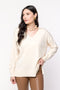 Blusa em Tricot Ampla - Gabriela com decote V