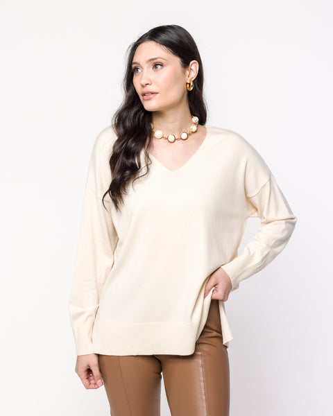 Blusa em Tricot Ampla - Gabriela com decote V