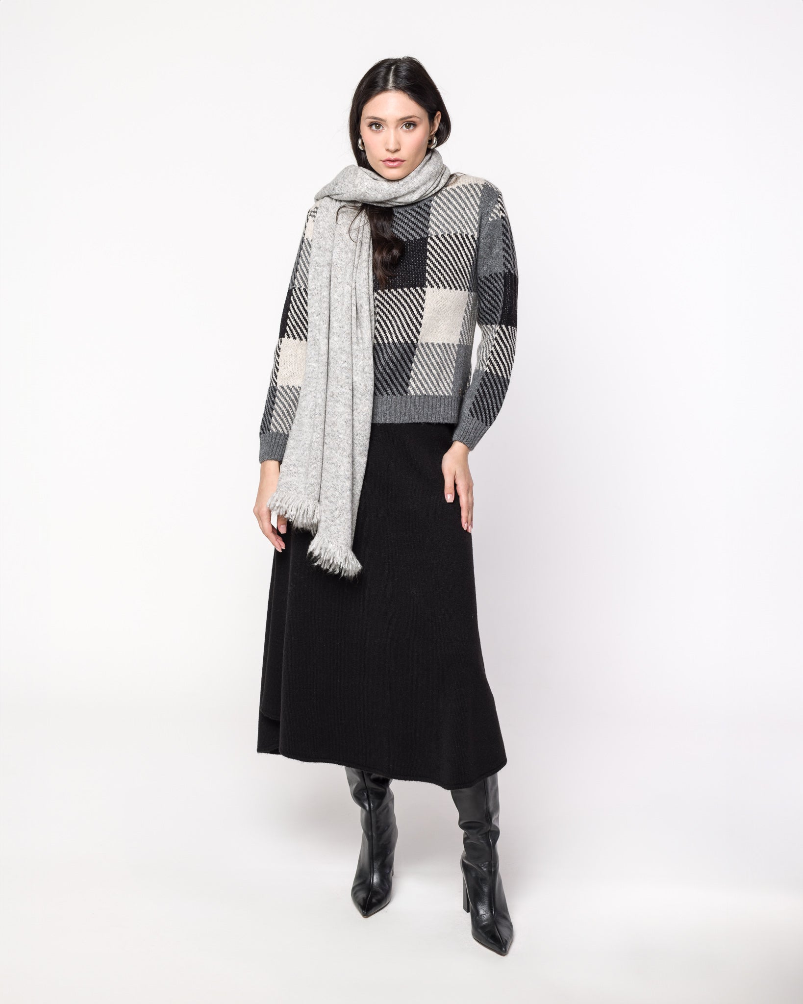 Blusa em Tricot Xadrez - Sabrina