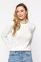 Blusa em Tricot Canelada - Martina com decote redondo