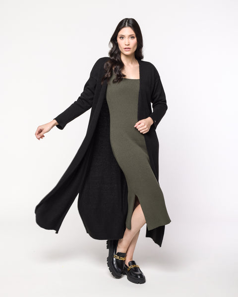 Casaco Tricot Longo - Londres com modelagem ampla e botões