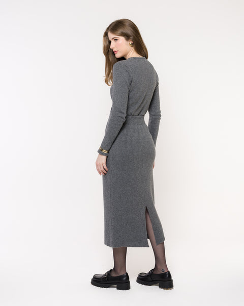 Saia em Tricot com Fenda - Sophia com fenda nas costas