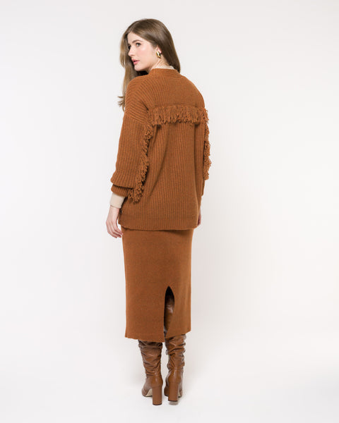 Saia em Tricot com Fenda - Sophia com fenda nas costas