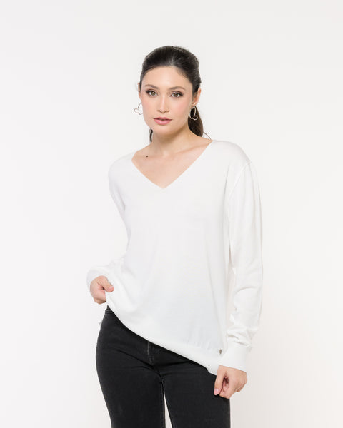 Blusa em Tricot Decote V - Bia
