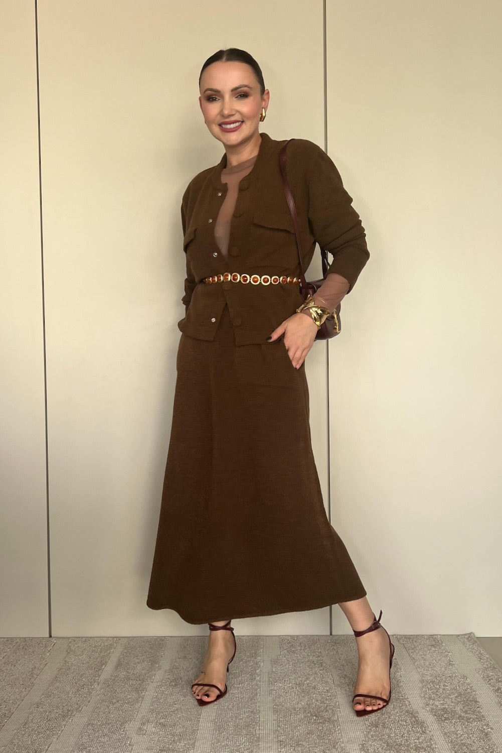 Conjunto em tricot - Flávia ( Bomber + Saia)