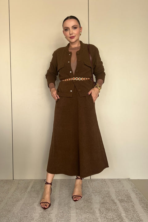 Conjunto em tricot - Flávia (Bomber + Saia)