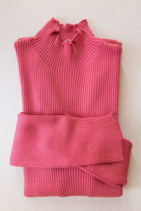 Blusa Básica Tricot Canelada Gola Chaminé com gola alta