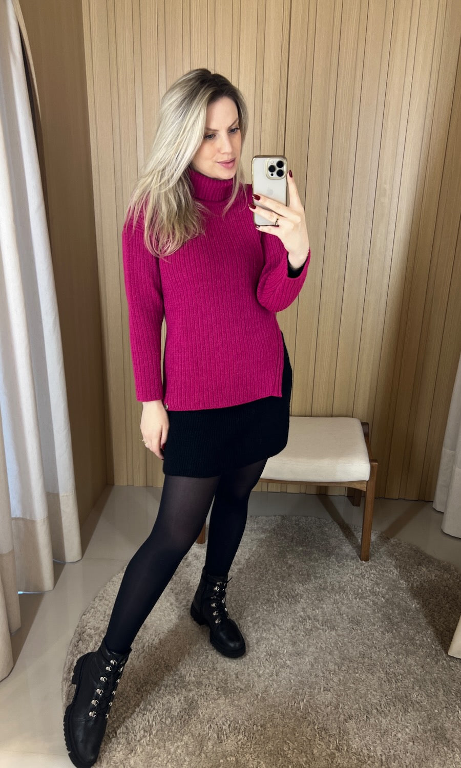 Blusa Tricot Fenda Lateral - Betina