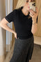 Blusa T-shirt Tricot - Camile com decote redondo
