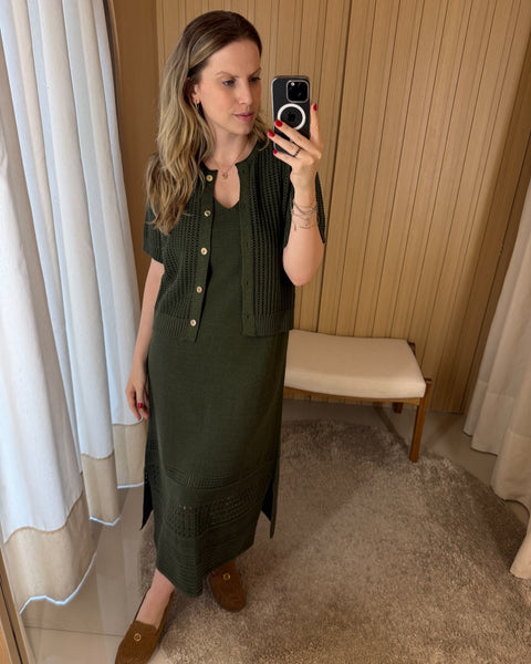 Casaqueto em Tricot - Siena com decote redondo e manga posta