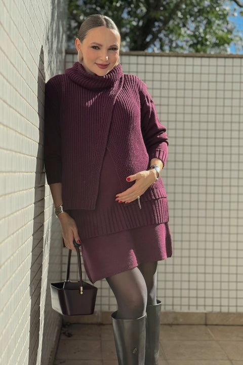 Colete em Tricot gola Boba - Paula