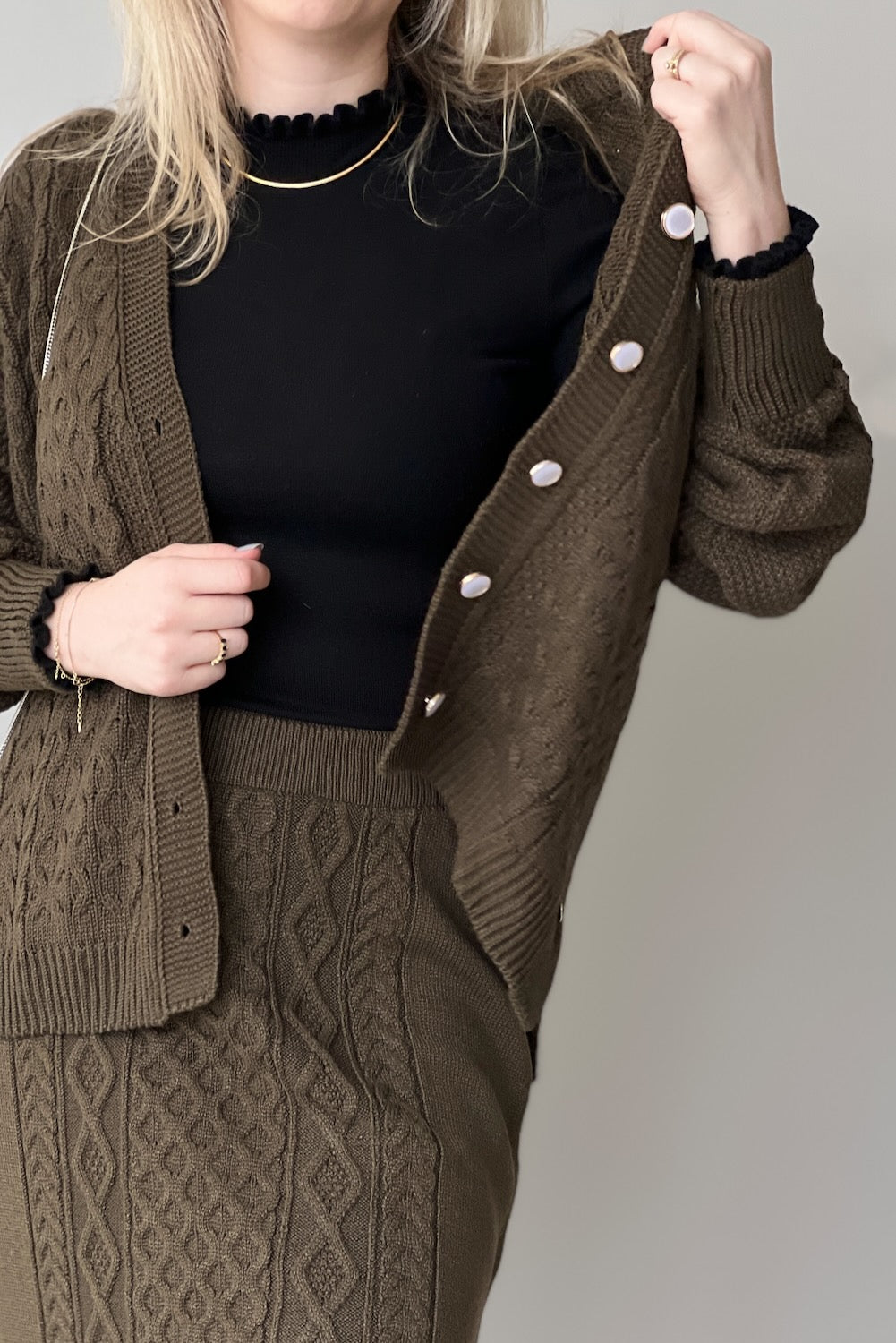 Conjunto em Tricot - Antônia (Casaco + Minissaia)