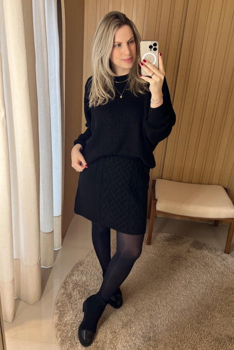 Minissaia em tricot com Tranças - Antônia