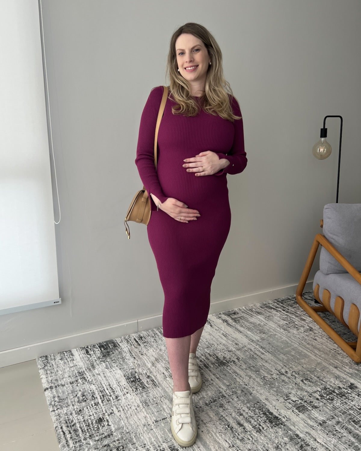 Vestido Tricot Canelado com Fenda - Alessandra