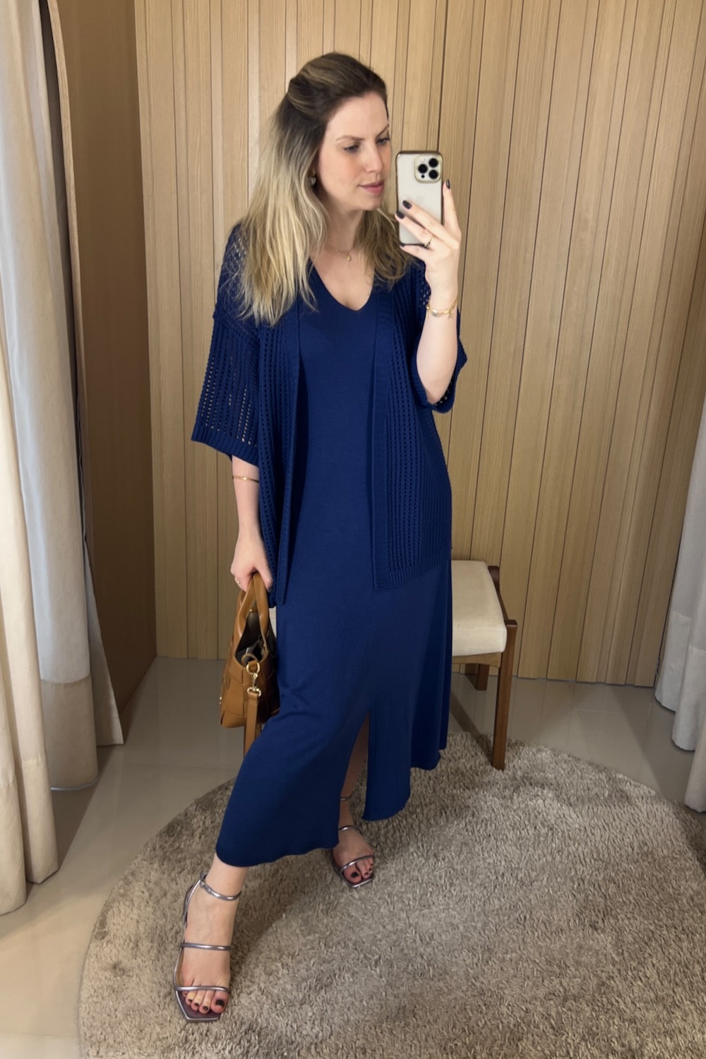 Vestido tricot com fenda frontal - Antônia