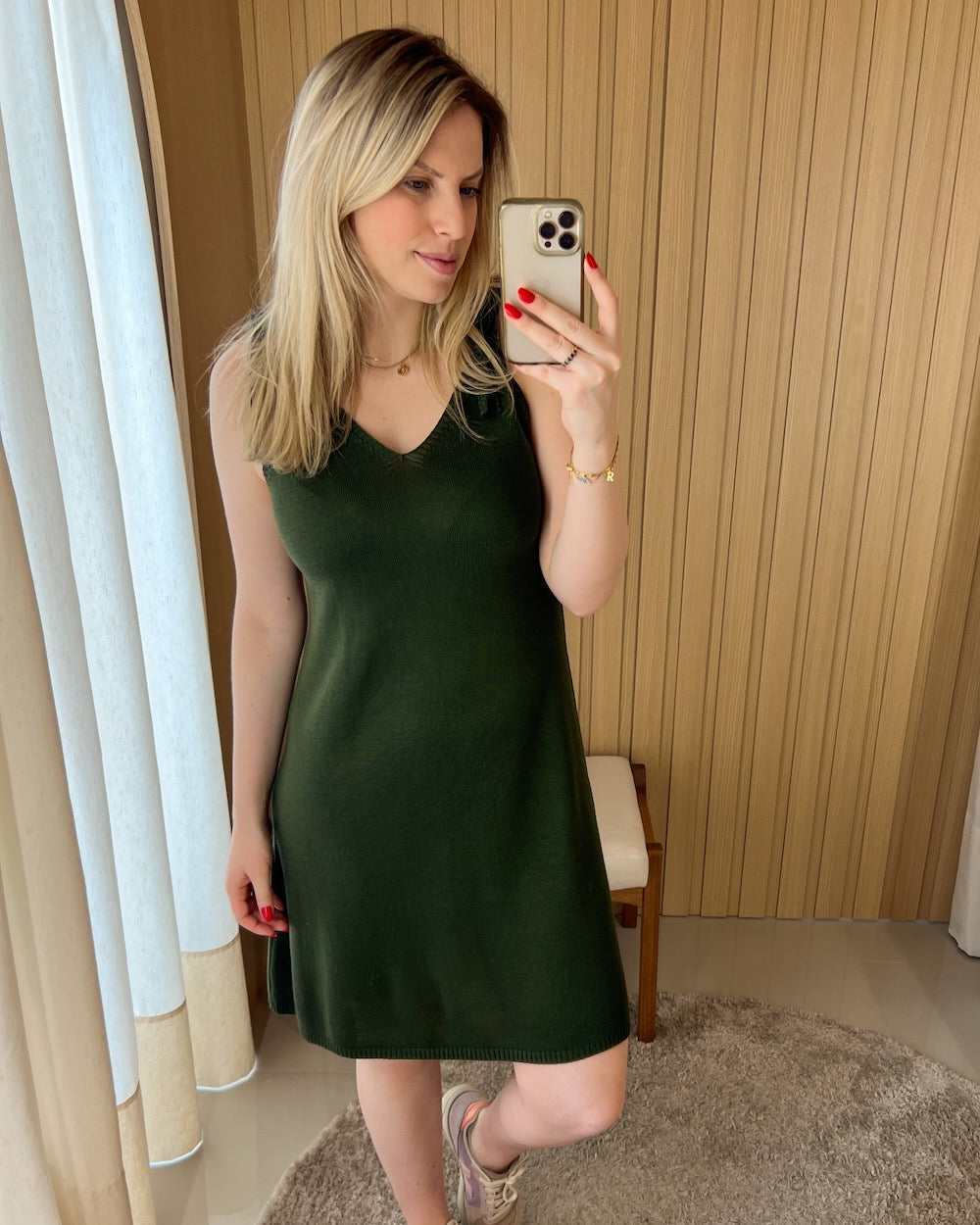 Vestido Tricot Evasê com Laço - Ibiza