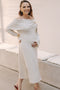 Vestido em Tricot Midi Ombro a Ombro - Mirela com comprimento midi e modelagem solta