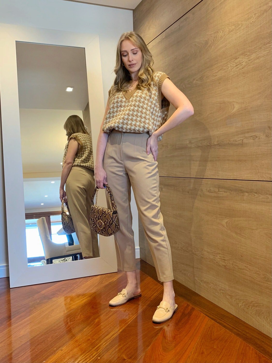 Colete em Tricot Pied de Poule - Sandra