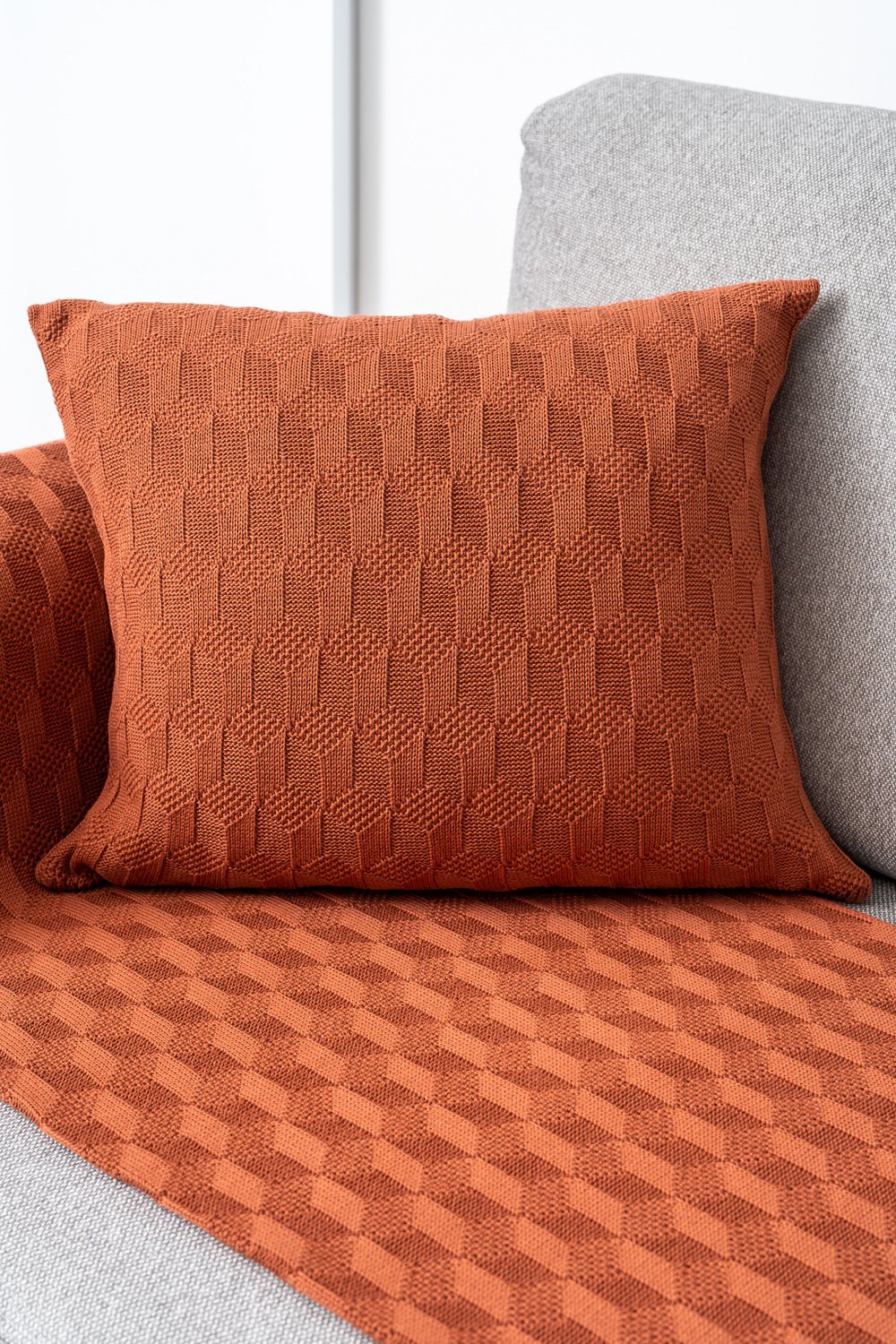 Capa de Almofada Quadrada em Tricot - Bianca