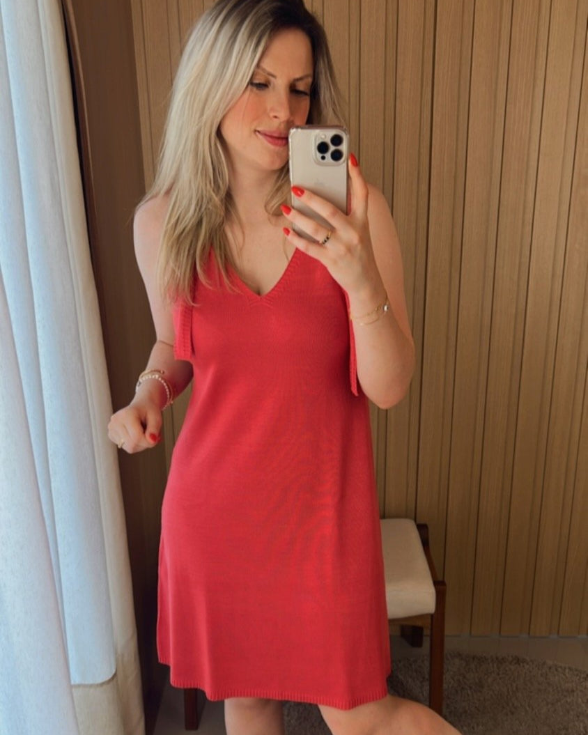 Vestido Tricot Evasê com Laço - Ibiza