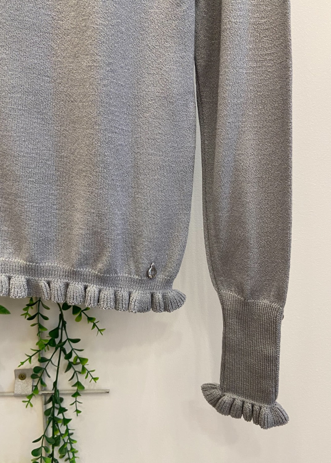 Blusa Tricot com Babado no Punho e Gola - Ana Sofia