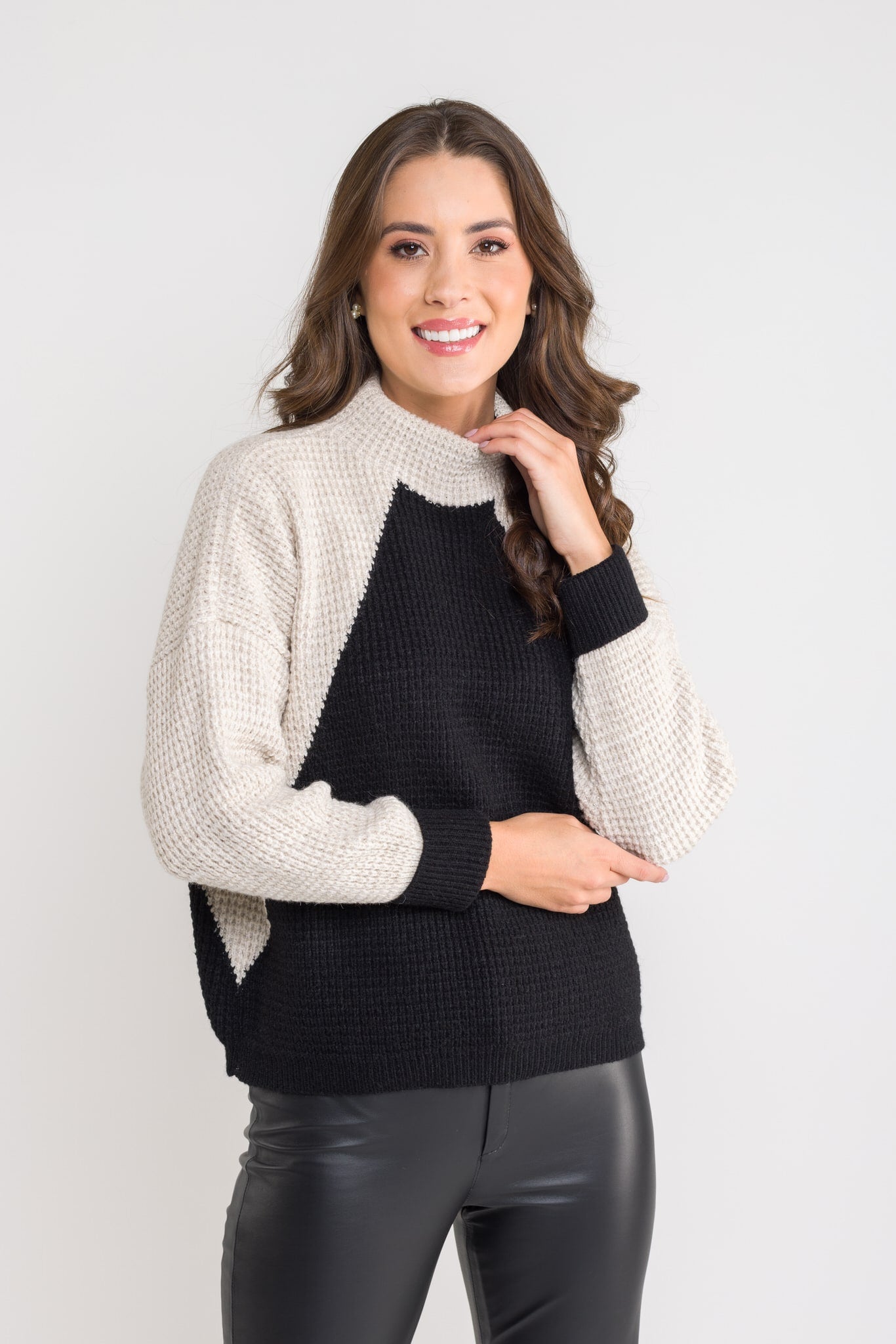 Blusa Tricot Bicolor - Isabela