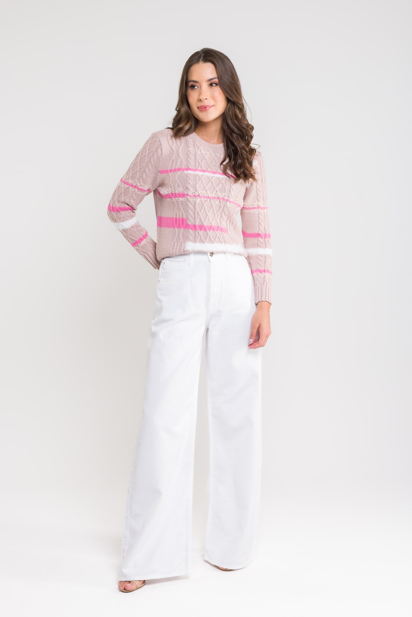 Blusa Tricot Mix de Texturas - Amanda