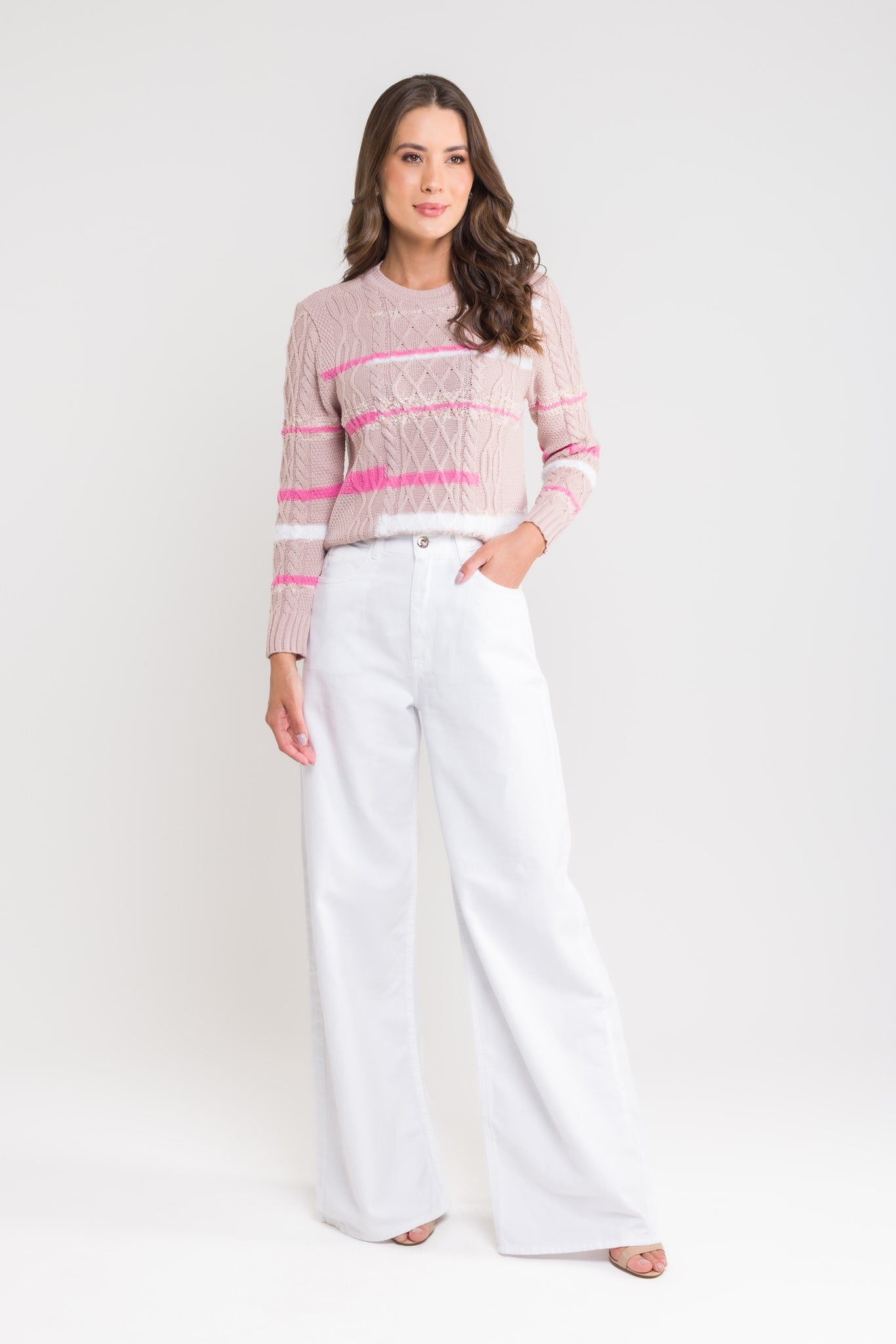 Blusa Tricot Mix de Texturas - Amanda