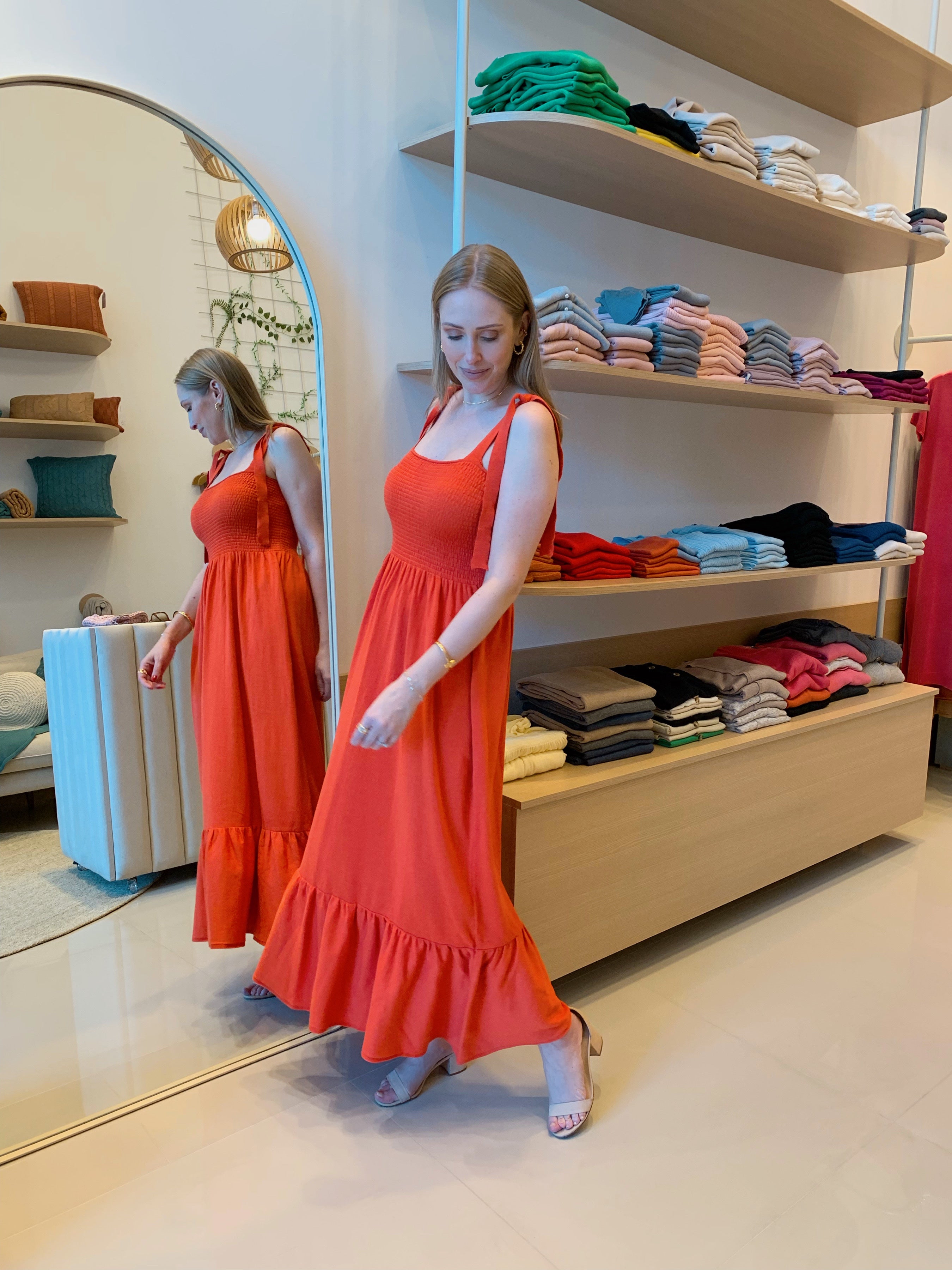 Vestido Tricot Longo com Babado na Barra - Maitê