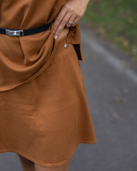 Minissaia em Tricot - Cris com modelagem evasê
