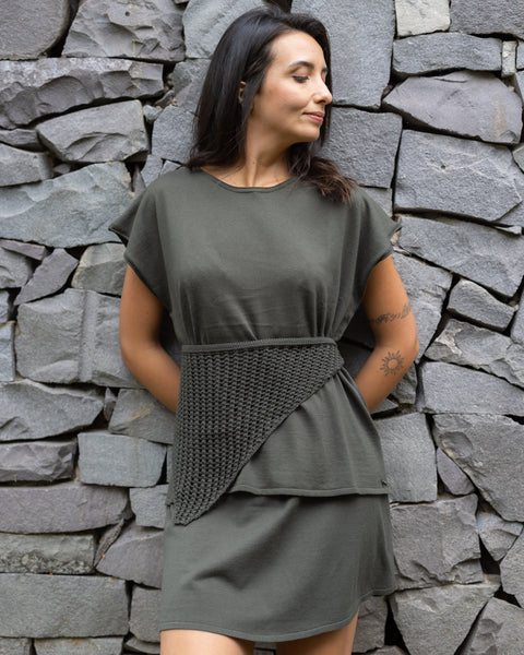 Minissaia em Tricot - Cris com modelagem evasê