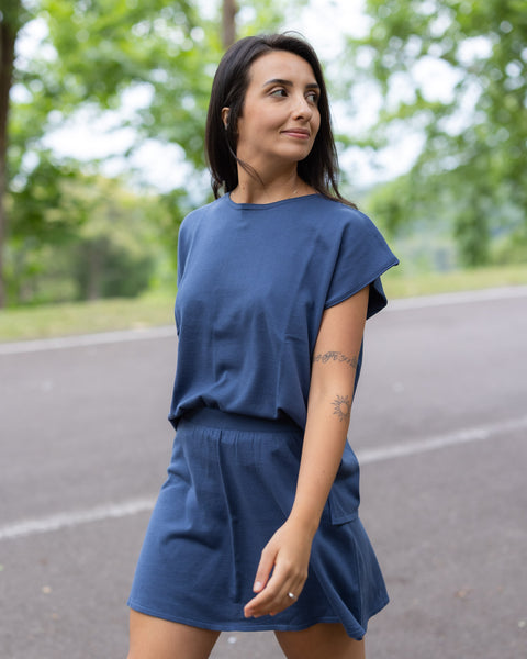 Minissaia em Tricot - Cris com modelagem evasê