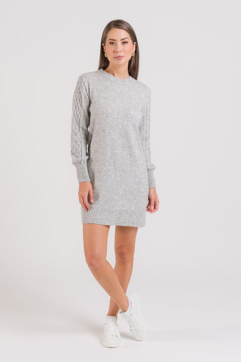Vestido em Tricot com Manga Bufante - Vitória