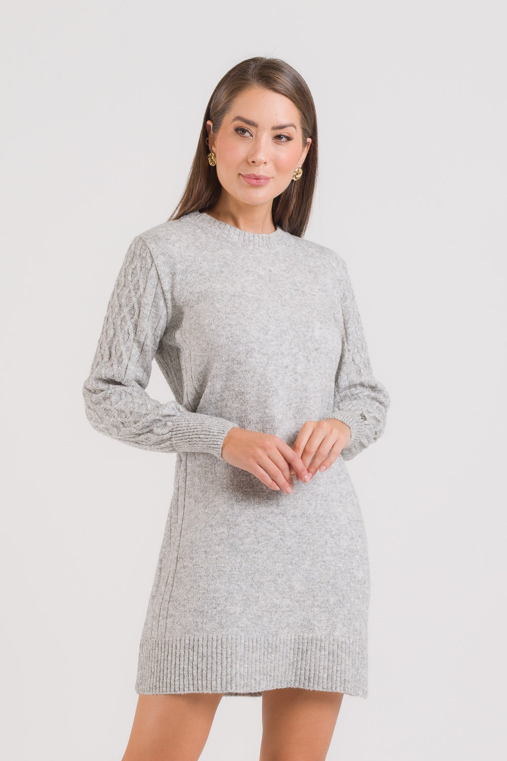 Vestido em Tricot com Manga Bufante - Vitória